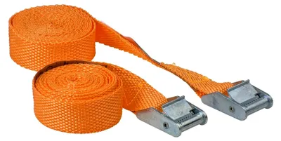 Produktbild von Zurrgurt 2,5 m x 25 mm aus strapazierfähigem Polyesterband mit Prüfschild und Klemmverschluss, ohne Haken,