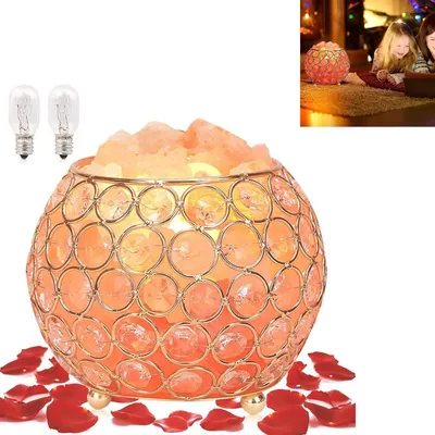 Produktbild von Salzlampe, Aromatherapie-Kristallsalz, 100% natürliches Steinsalz, warmes bernsteinlicht,Für Wohnzimmerdekoration, Meditationsbegleiter oder Wellness