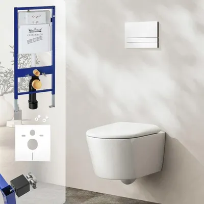 Zdjęcie produktu dla Kronenbach, kompaktowy zestaw WC podtynkowy, bezkołnierzowy, kompletny, typu "wrapover"