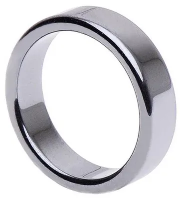Produktbild von Hämatit Ring Fingerring Fingerschmuck Uni schlicht flach glatt grau Steinring, Ringgröße:Innenumfang 57mm  Ø18.1mm