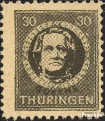 Produktbild von Briefmarken Sowjetische Zone (All.Bes.) 1945 Mi 99VI, Fleck an der Kranzoberseite (Feld 35) postfrisch Thüringen