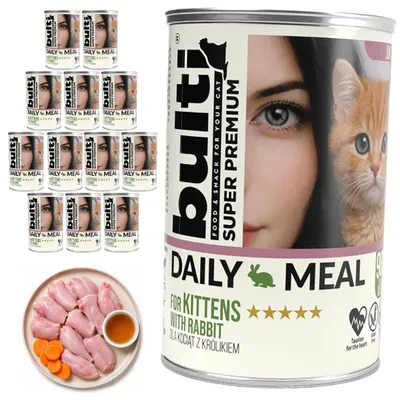 Produktbild von BULTI | Katzenfutter Kaninchen - Katzennahrung Set 12x400g Dose - Kittenfutter fur Katze