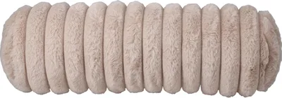 Image de Coussin décoratif en Fourrure artificielle, forme cylindrique, 42 cm de diamètre – couleur beige, marque H&L