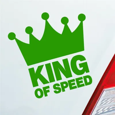 Produktbild von Auto Aufkleber King of Speed Racing Race Tuning Krone 10x10 cm Hellgrün Sticker Heckscheibenaufkleber