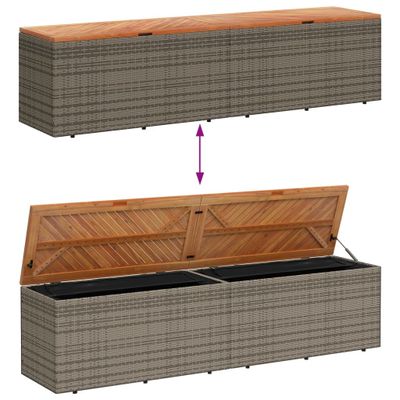 vidaXL Zahradní truhla šedá 220x50x54 cm polyratan akátové dřevo