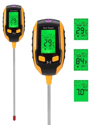 Produktbild von Bodenmesser Bodentester pH-Messgerät - Bodenfeuchtigkeit, pH-Wert, Temperatur - 5-in-1 - Für Pflanzen, Rasen und Garten