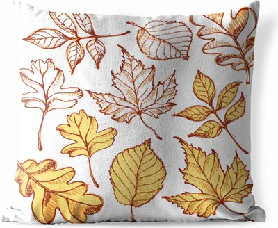 Produktbild von MuchoWow® Outdoor Kissen - Herbst - Zeichnung - Blätter - 50x50 cm - Wetterfest - Lounge Kissen - Komfortabel - Kissen mit Bild