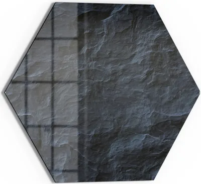 Produktbild von DEQORI Magnettafel Glas 55x48 cm 6-eckig 'Schieferfassade' beschreibbar Whiteboard
