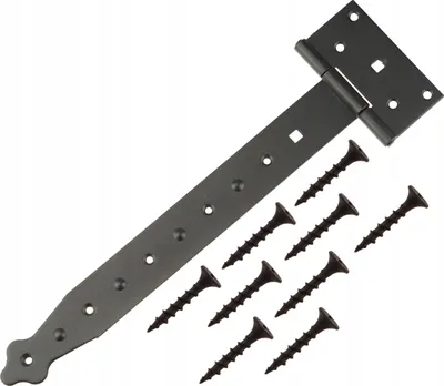 Produktbild von Zier-Scharnier für Türen FEINZ Altanohalter - 300 mm - Schwarz - Hochwertig - Inkl. Schrauben