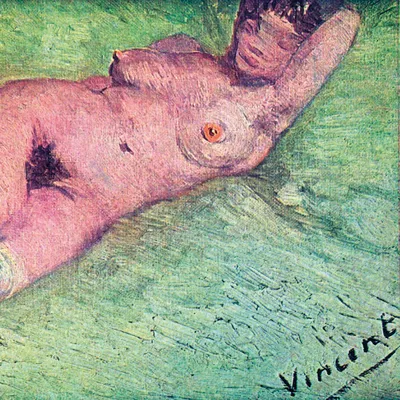 Obrázok produktu pre Vincent Van Gogh umelecký tlač obrazu - Ležiaci ženský akt, 1887, detail (40 x 40 cm)