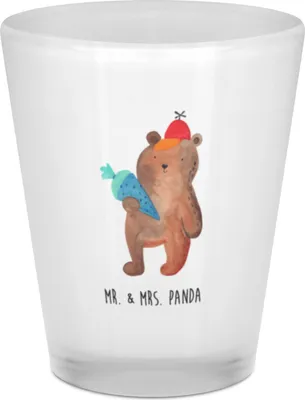 Produktbild von Mr. & Mrs. Panda Shotglas Bär Schultüte - Transparent - Geschenk, Erster Schultag, Schnapsbecher, Schulbeginn, Teddy, Shot Glas, Pinnchen, Schnapsglas, Einschulung, Likör