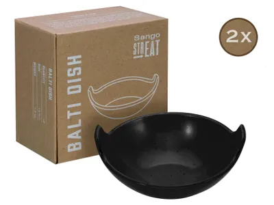 Produktbild von CreaTable, 33965, Street Food Schwarz, Balti Dish für indische Curry Gerichte 2-tlg, Steinzeug