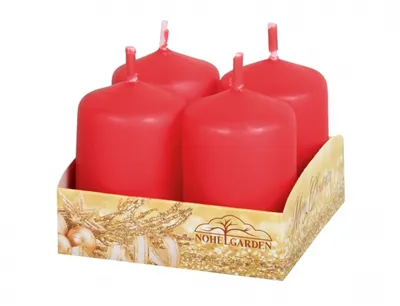 Image de Bougie de l'Avent Nohel Garden mat d4x6cm 4pcs