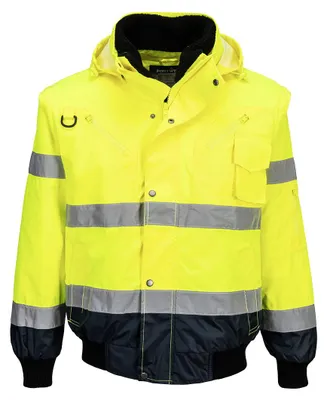 Image de Blouson haute visibilité Jaune / Marine T.2XL - PORTWEST - C465YNRXXL