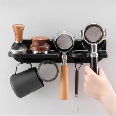 Produktbild von Kaffee Aufbewahrungsregal Wandregale Kaffee Werkzeughalter Schwimmendes Nicht Lochend WandstäNder Löffelablage Getränkehalter