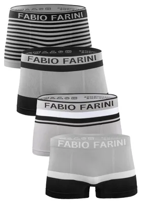 Produktbild von Fabio Farini - 4 Stück Herren Unterhosen - Männer Retroshorts aus weicher Microfaser im sportlichen Look mit Logoschriftzug