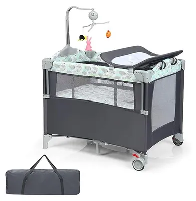 Produktbild von Babyreisebett 5-in-1 mit Wickelauflage und Aufbewahrungsbehältern