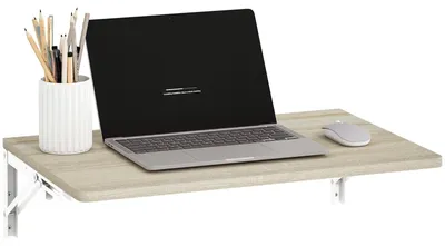 Produktbild von Wandklapptisch, 60x40 cm Klapptisch, Platzsparender Schwimmender mit Halterung, Wandklapptisch Homeoffice