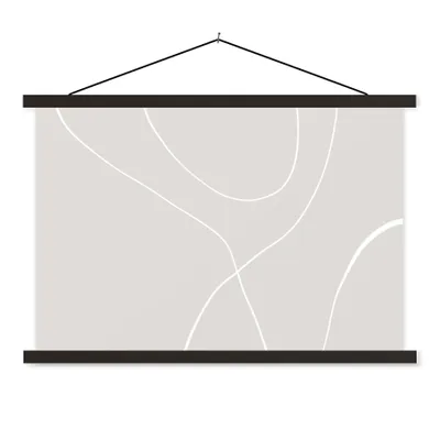 Produktbild von MuchoWow® Textilposter Linienkunst - Abstrakt - Pastell 120x80 cm mit schwarzem Rahmen - Wanddeko