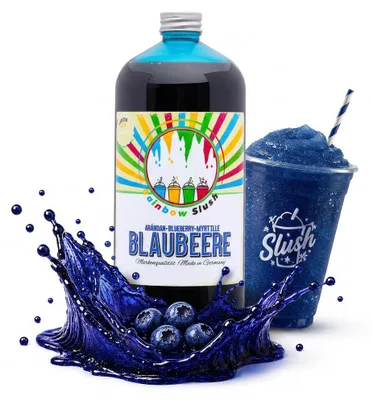 Obrázok produktu pre Rainbow Slush sirup čučoriedka 1 liter 1:5 bez AZO bez glycerínu koncentrát