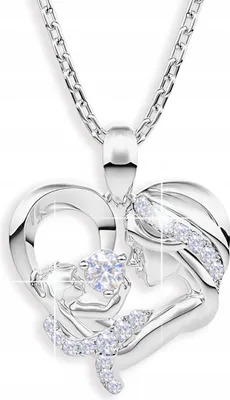Immagine prodotto di Collana d'argento con cuore madre figlio in zirconi ARGENTO 925