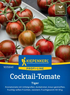 Produktbild von Kiepenkerl Cocktail-Tomatensamen Tiger F1 Solanum lycopersicum 5 Pflanzen