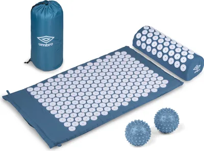 Produktbild von Umbro Akupressurmatte mit Kissen, Massagematte mit 2x Trigger Point Ball - Nagelbrett 71x42 cm
