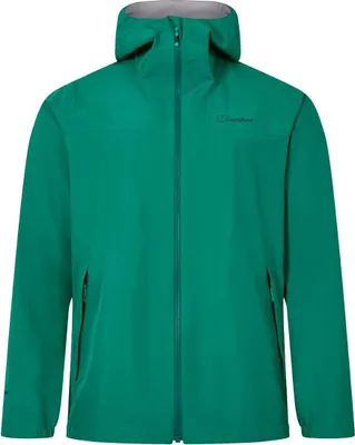 Grüne Berghaus Deluge Pro 3.0 Jacke mit Kapuze und Reißverschluss vorne