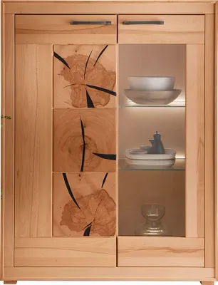 Produktbild von Highboard 103cm breit, Kernbuche massiv geölt, montiert, WINNIPEG-69