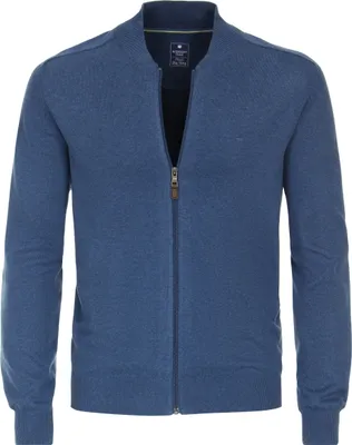 Produktbild von REDMOND Casual Herren Strickjacke Langarm College Regular-Fit Blau 4XL