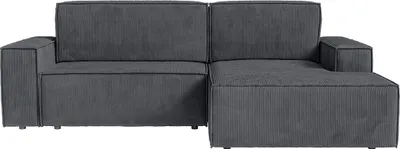 Produktbild von FEDVE Ecksofa Kokko mit Cordbezug mit Schlaffunktion, Anthrazit