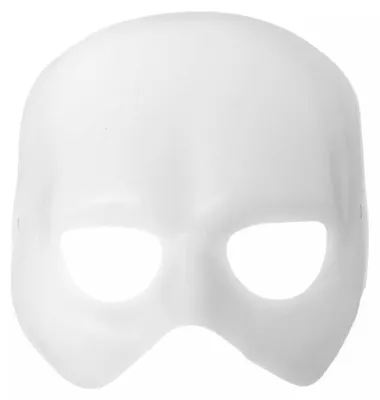 Produktbild von Weiße Phantom Halbmaske, Neutralmaske zum Bemalen und Gestalten, ca. 17 x 16 cm