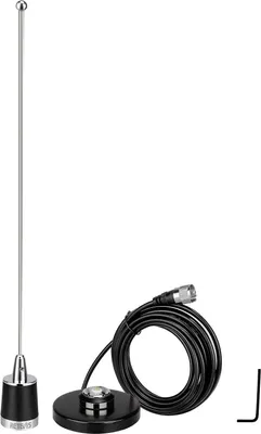 Produktbild von Dwuzakresowa antena Retevis MR200, antena VHF-UHF-NMO, 144/430 MHz, montaż magnetyczny, czarna podstawa anteny (opakowanie 1 szt.)