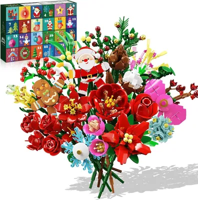 Produktbild von Adventskalender 2026-24 - 24-teiliges Weihnachtsbuket mit Blumen - Bausatz