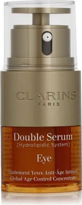 Produktbild von Clarins Double Serum Eye Augenserum 20 ml – Anti-Aging, Anti-Augenringe, Anti-Falten, glättend, nährend, mit 13 Pflanzenextrakten inkl. Bio-Curcuma-Wiesenextrakten