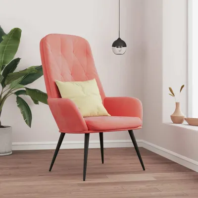 Image de The Living Store fauteuil inclinable en velours rose