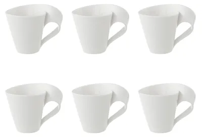 Imagen del producto de Villeroy & Boch, juego de 6 tazas de café de la colección NewWave, porcelana premium blanca, referencia 1025251300