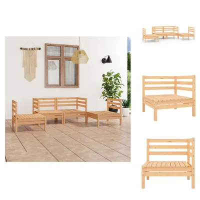 Produktbild von vidaXL 4-tlg. Garten-Lounge-Set Kiefer Massivholz -  Gartenmöbel-Sets