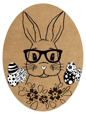 Produktbild von 200 Osterhasen Aufkleber Rolle Kraftpapier-Optik 6x4,5cm