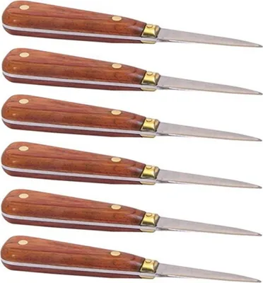 Produktbild von 6 Austernmesser mit Holzgriff 16 cm