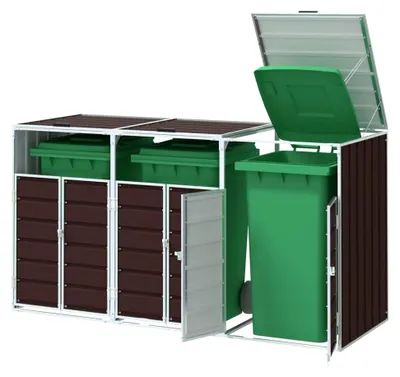 Produktbild von Mülltonnenbox für 3 x 240L Mülltonnen aus Metall