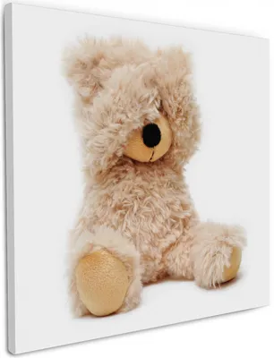 Produktbild von Wallario Premium Leinwandbild Süßer Teddybär in Größe 50 x 50 cm