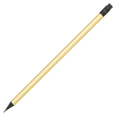 Produktbild von 10 Bleistifte mit Radierer / HB / ohne Herstellerlogo / Farbe: metallic-gold