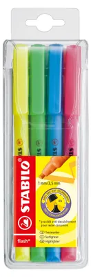 Produktbild von Textmarker - STABILO flash - 4er Pack - gelb, grün, blau, pink