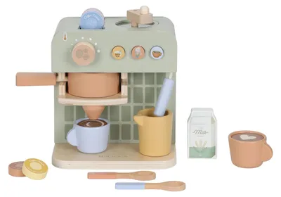 Obrázek produktu pro Kávovar Holz včetně příslušenství. Materiál, rozměry, doporučený věk