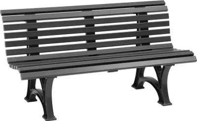 Produktbild von Blome Gartenbank Helgoland 3-Sitzer, Pflegeleichte Kunststoff, mit 13 Mehrkammerprofilen, 2 Standfüßen & Lehne, Graphitgrau