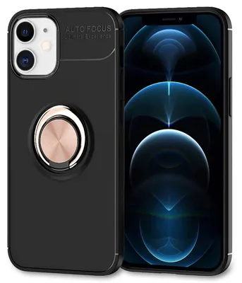Image de NALIA Ring Etui pour téléphone portable pour iPhone 12 / iPhone 12 Pro, coque de protection pour téléphone portable Etui TPU Rose Gold