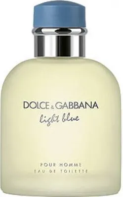 A product shot of a bottle of Dolce & Gabbana Light Blue Pour Homme Eau de Toilette.