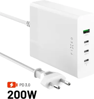 Image de FIXED Station de charge avec 3xUSB-C et sortie USB supportant PD 3.0 200W blanc