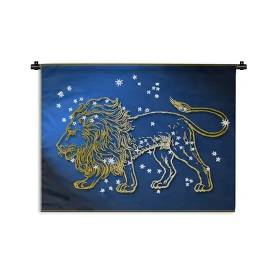 Produktbild von MuchoWow® Wandteppich Wandbehang Sternbild - Löwe - Sterne 60x45 cm Tapisserie Dekoration Wandtuch - Das Schlafzimmer